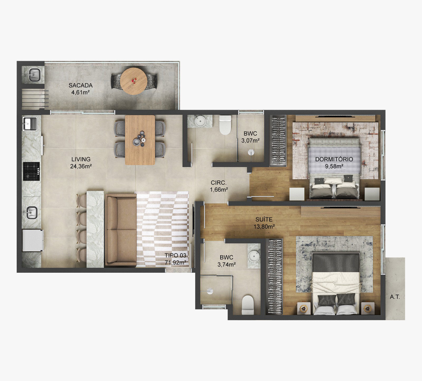 Planta 3 de Safira Residence