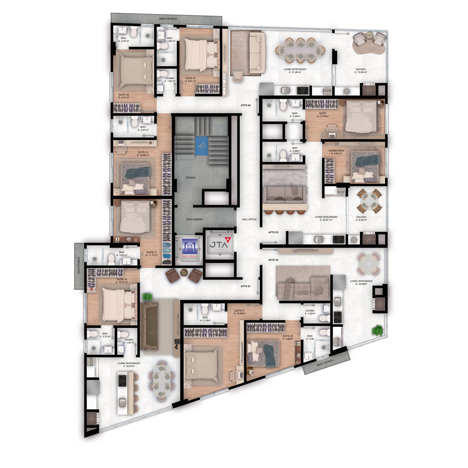 Planta 3 de Aspen Towers