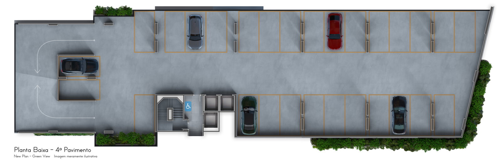 Planta Garagem · 4º Pavimento do Green View
