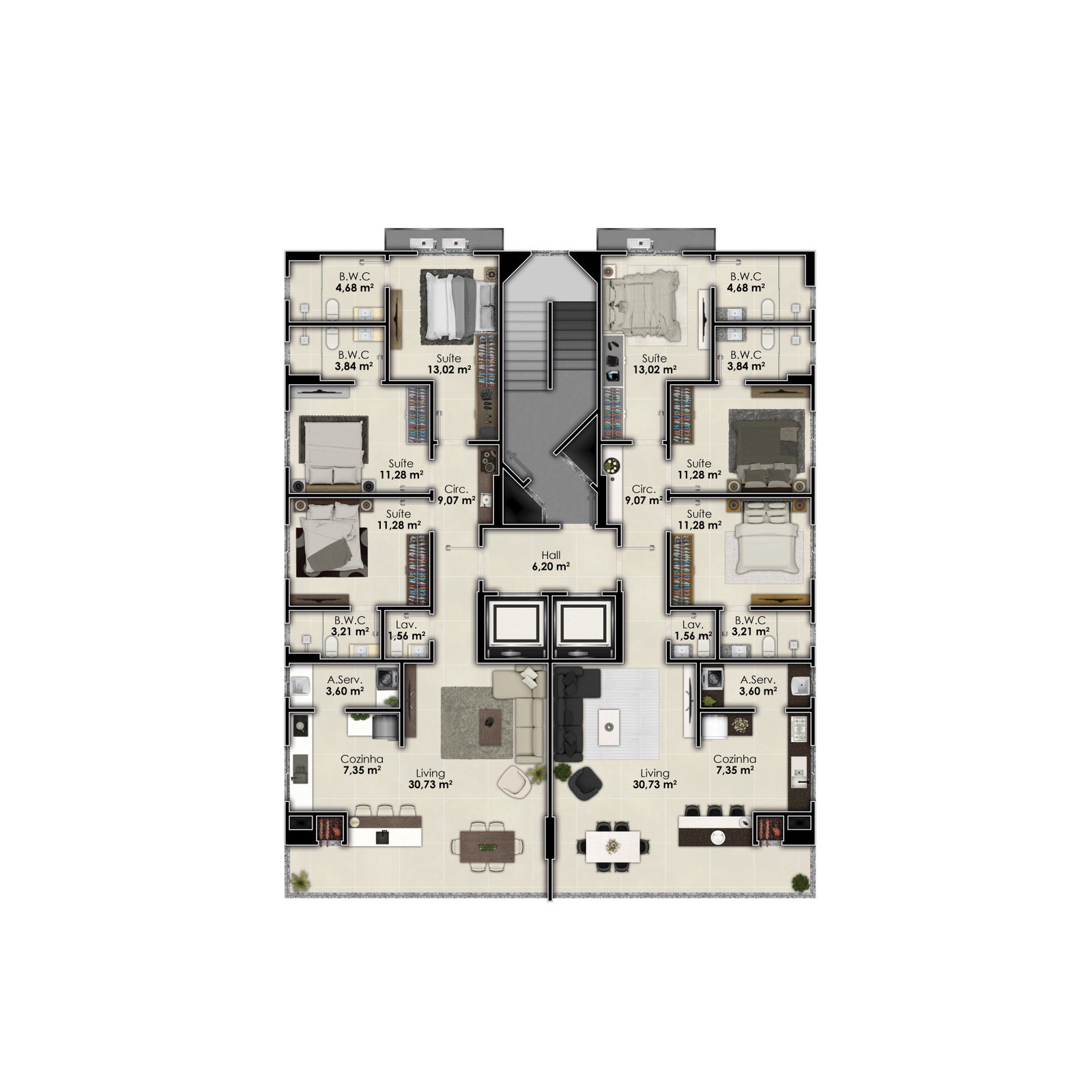 Planta 1 de Villa Áquila Residence