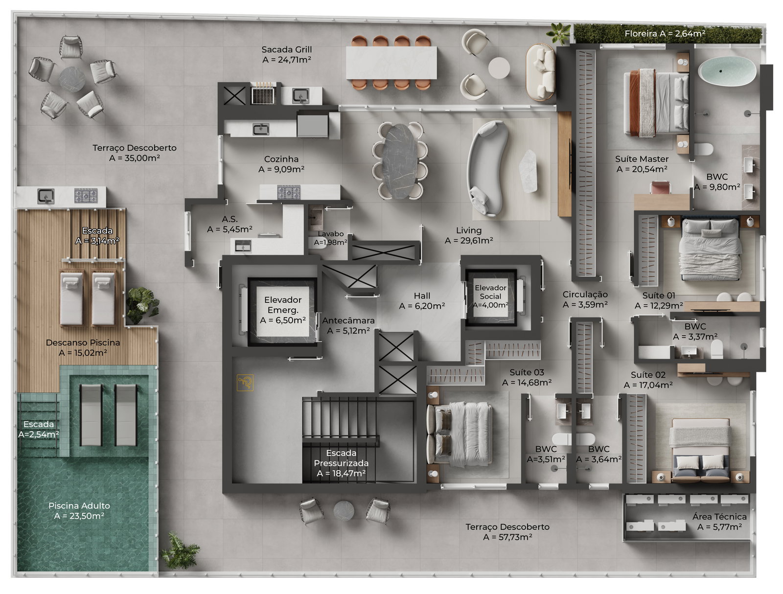 Planta 2 de Toscano Residenze