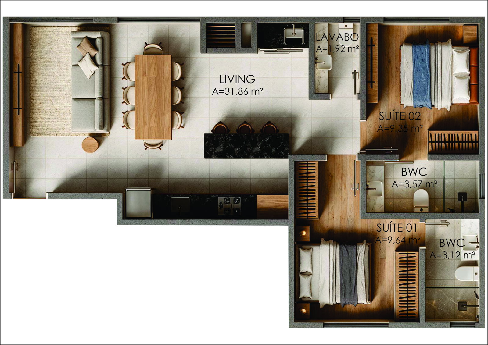 Planta 1 de Maison Canaã