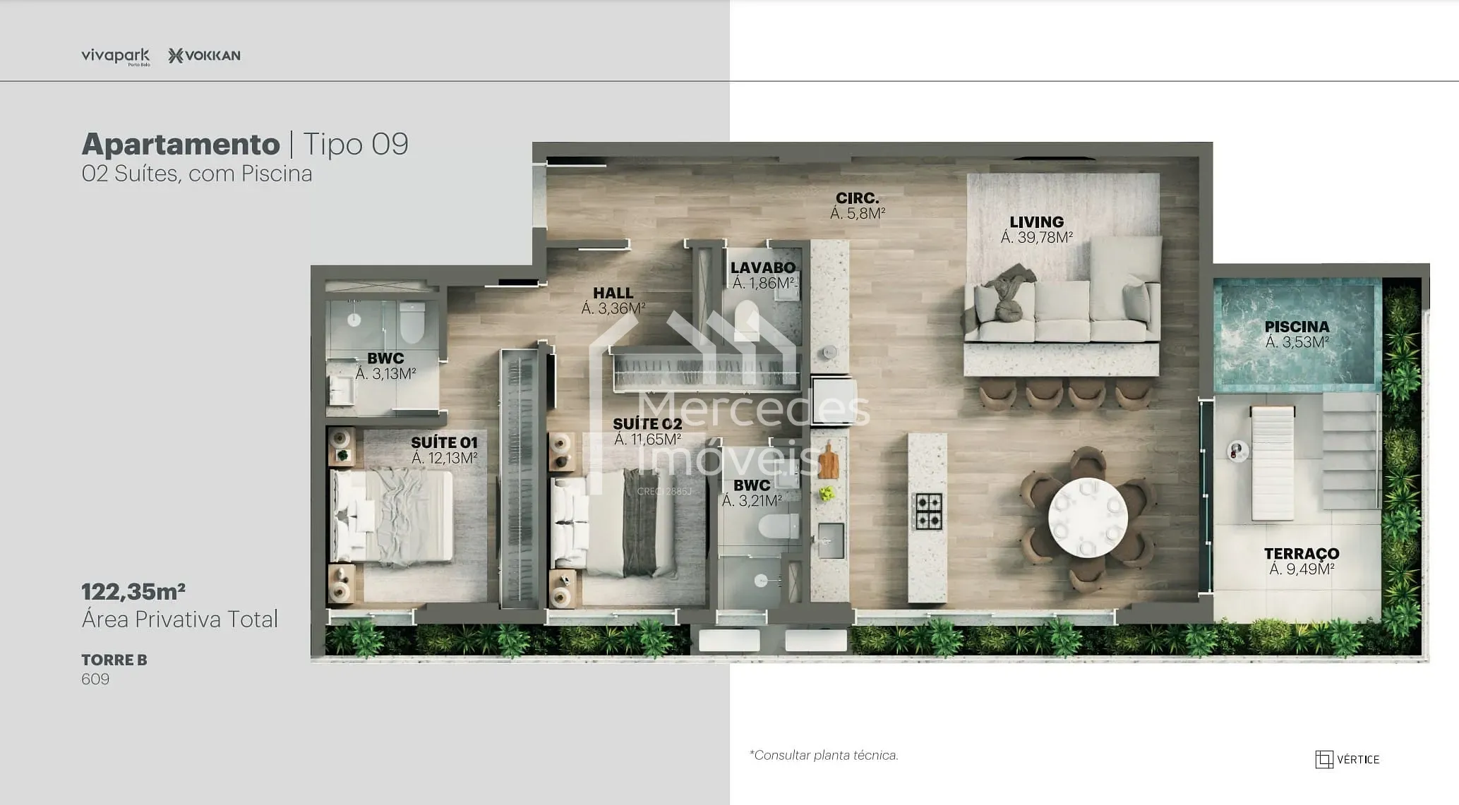 Planta 59 de Apartamento 1 suite + piscina privativa à venda, 100m² Viva Park, Porto Belo, SC