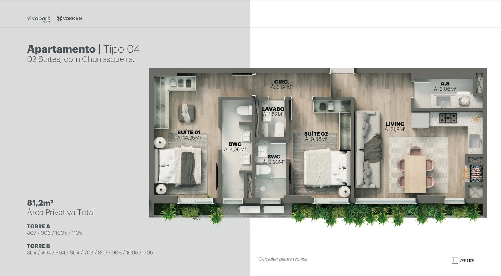 Planta 2 de Edifício Vértice