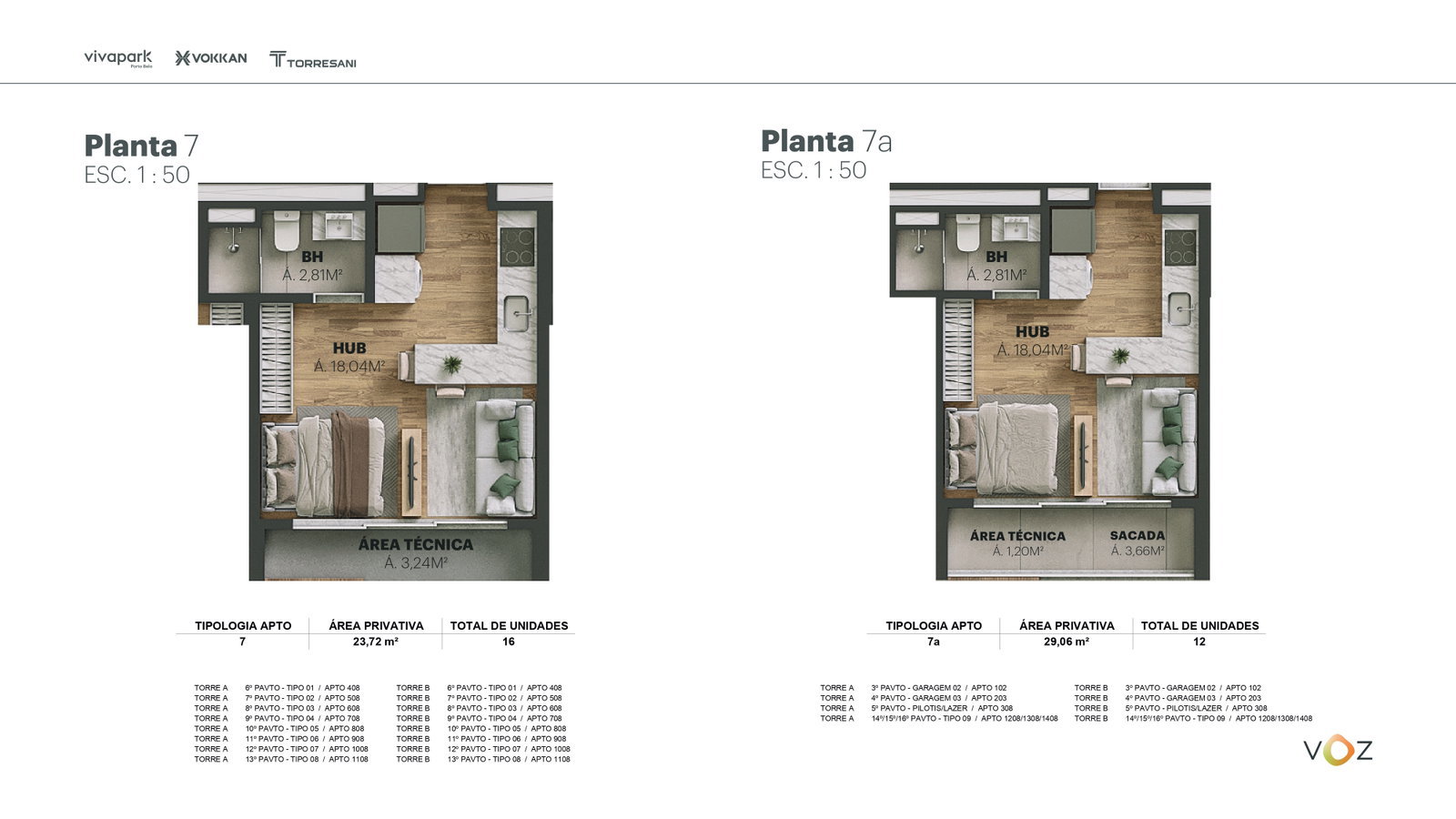 Planta 7 e 7a do Edifício Voz