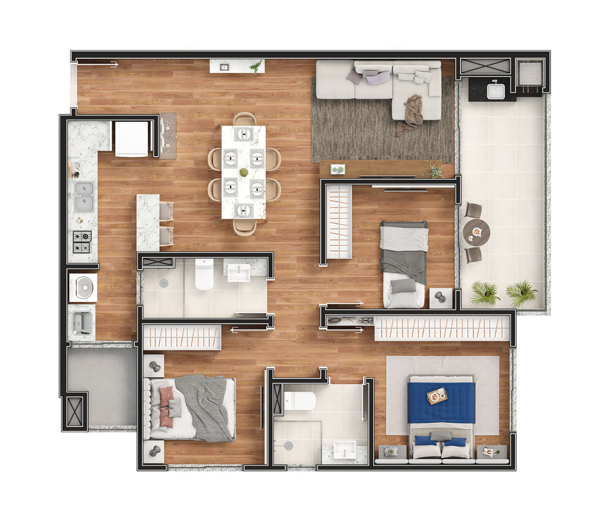 Planta 3 de Residencial Barra Beach