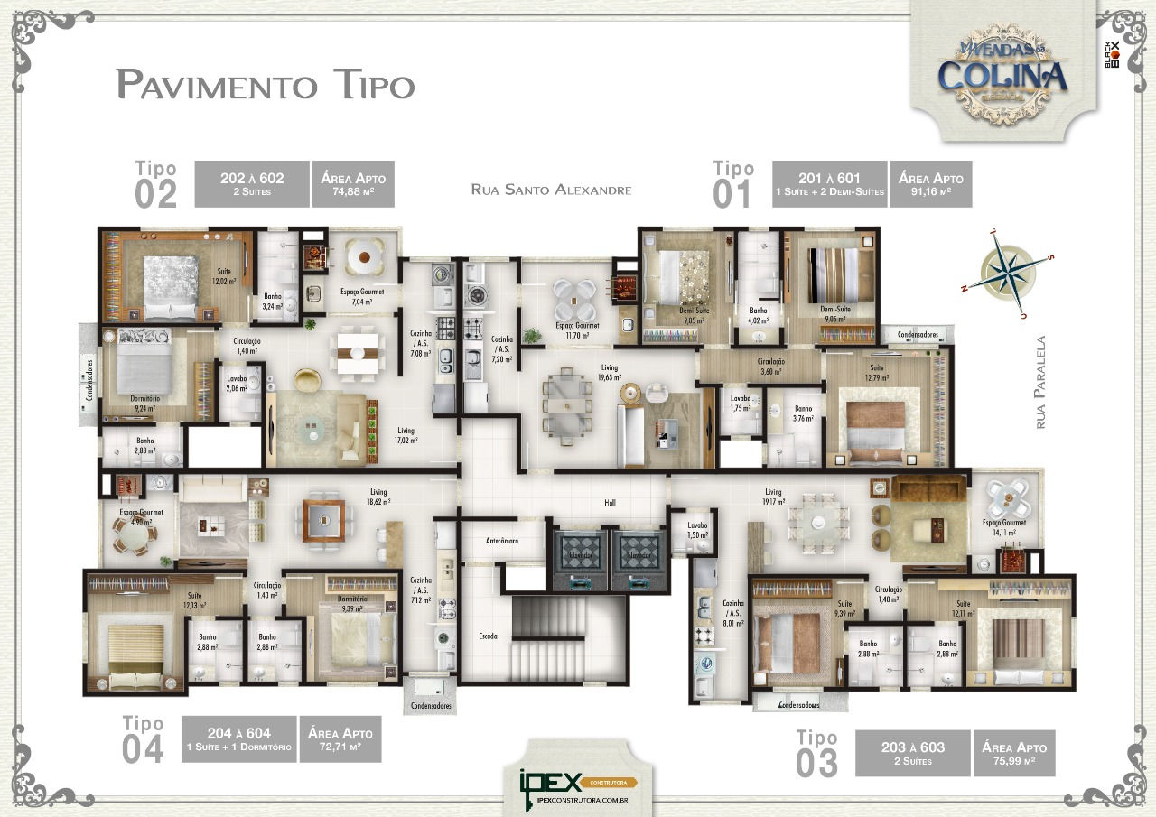 Planta 1 de Vivendas Da Colina