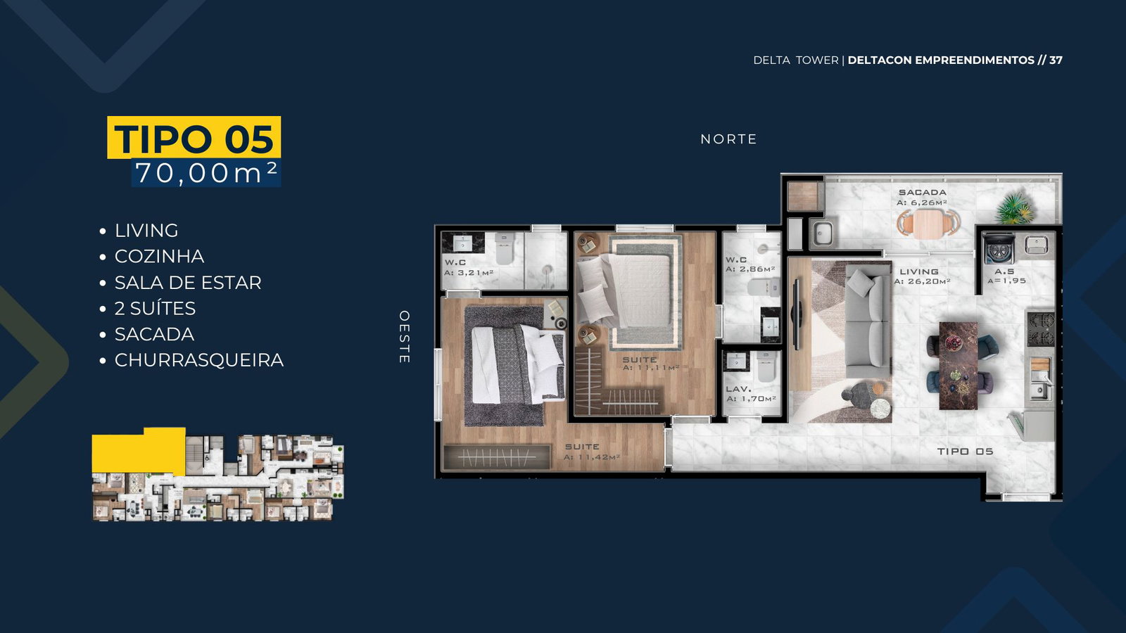 Planta 6 de Delta Tower