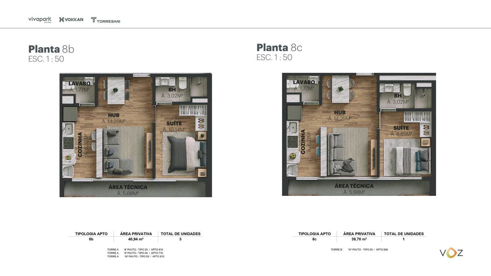 Planta 8b e 8c do Edifício Voz