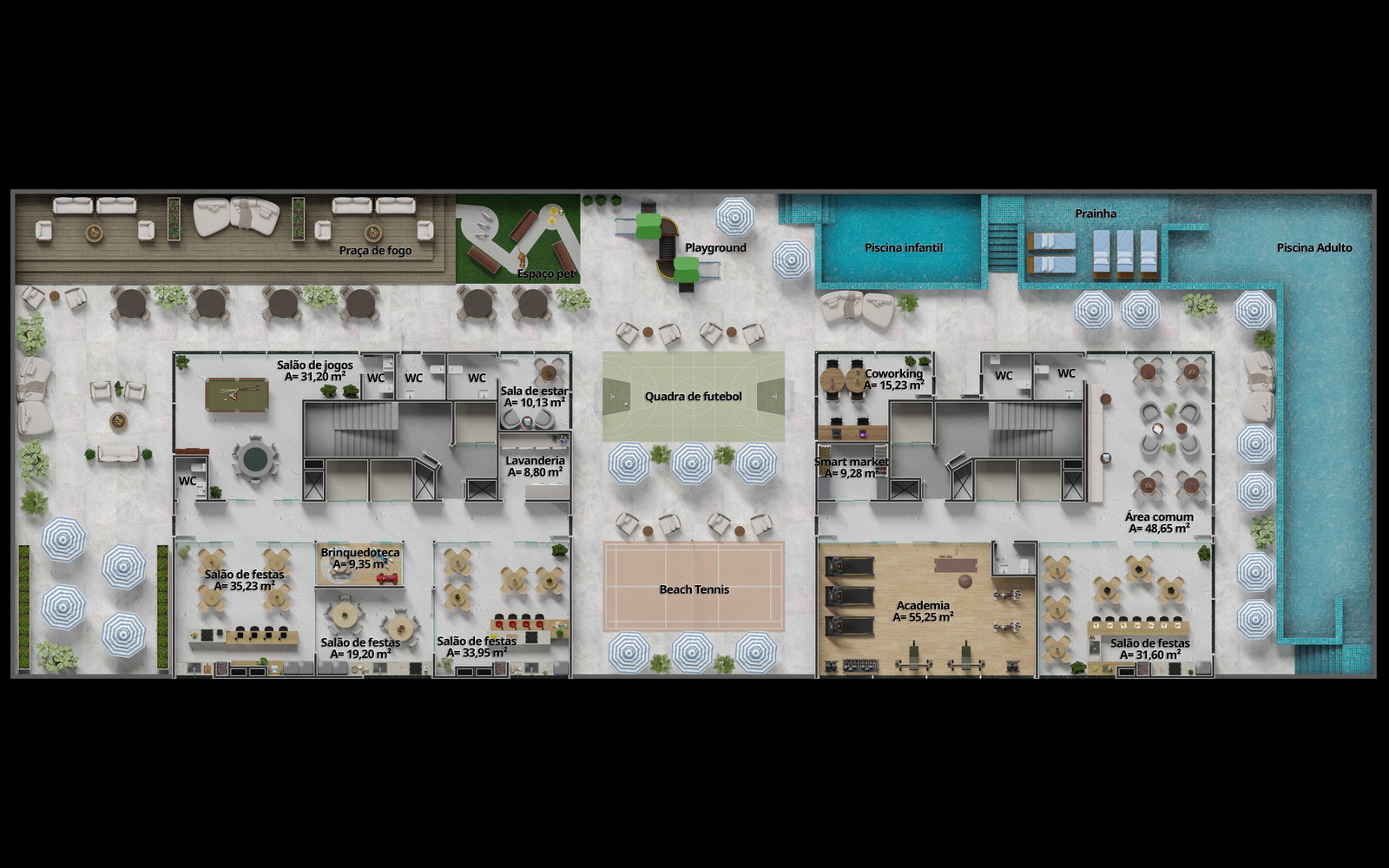 Planta Lazer do Axion Towers