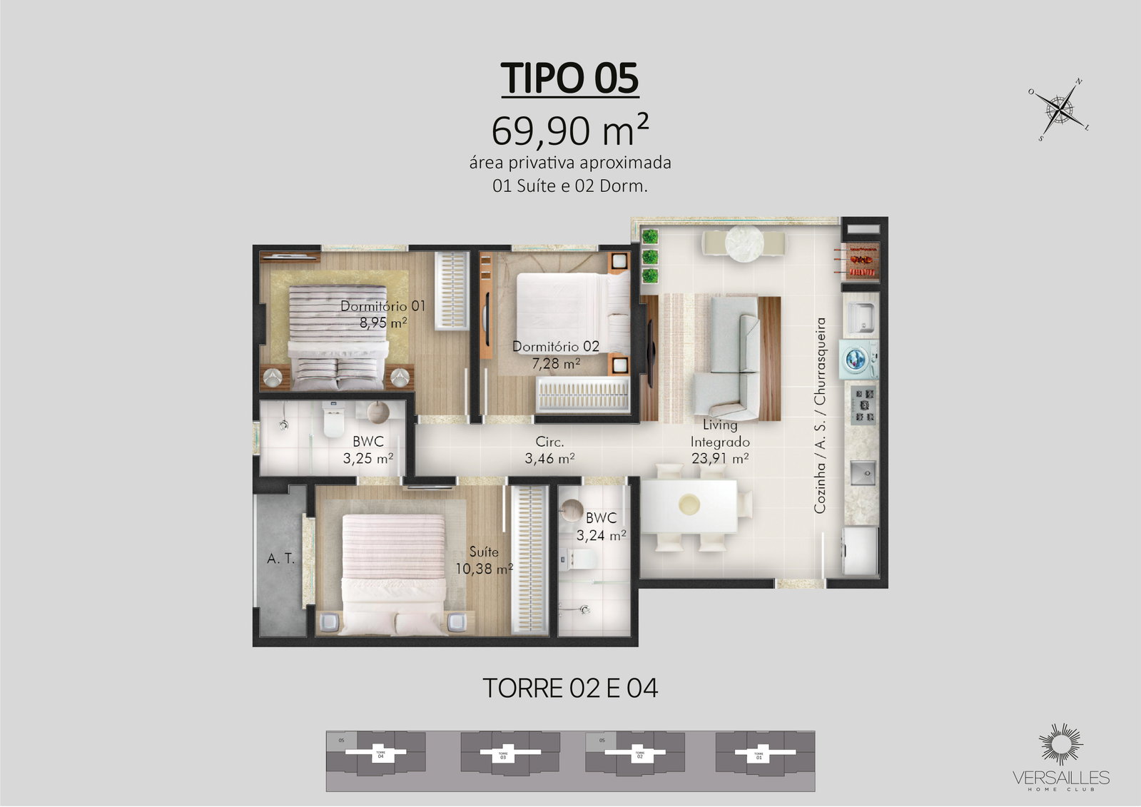 Planta 17 de Versailles Home Club