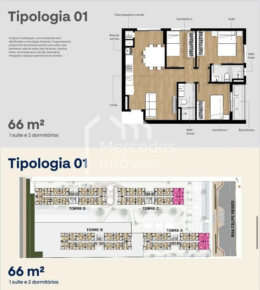 Foto 2 de Apartamento Portovelas Tipo 1, Cordeiros, Itajaí