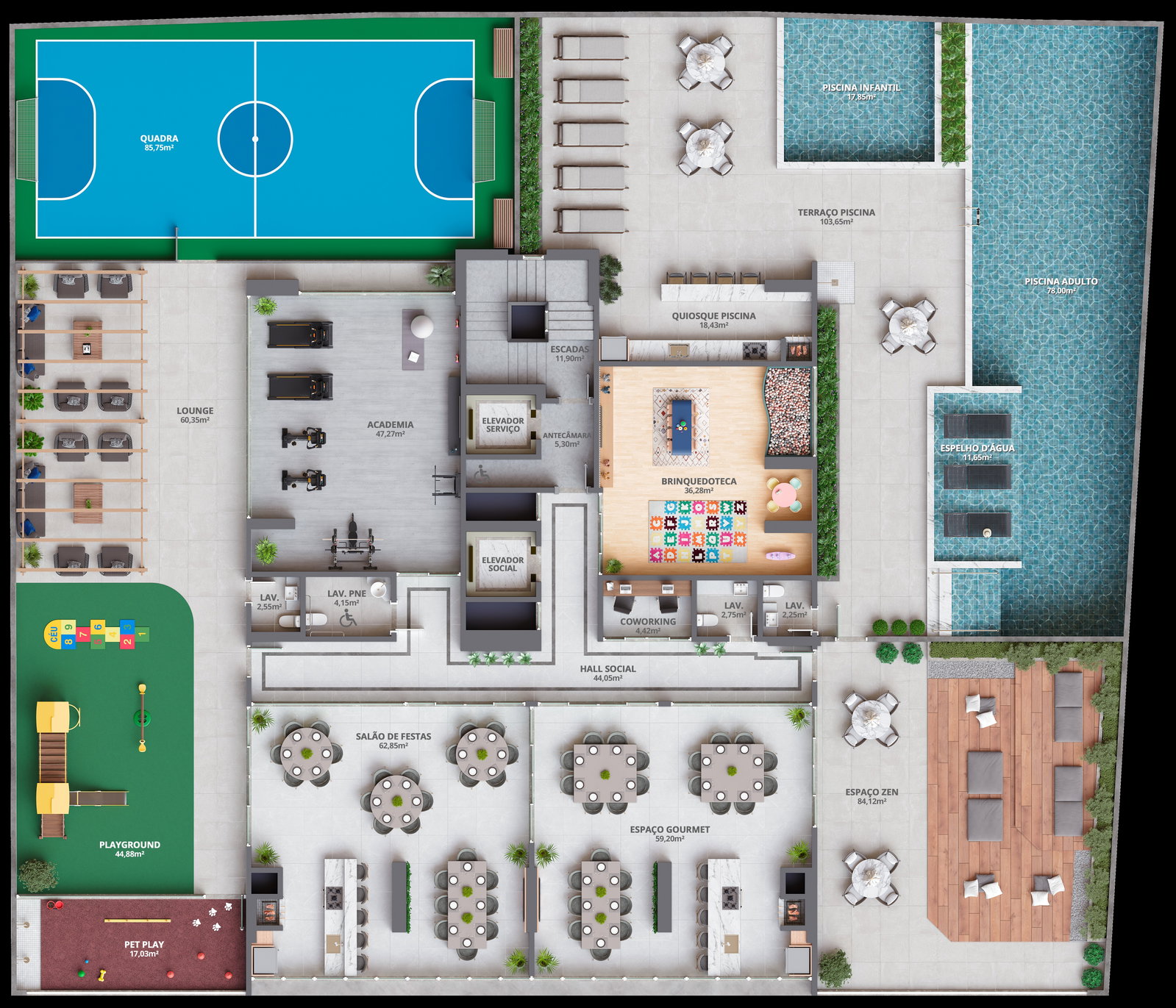 Planta Lazer do Eternity Residence