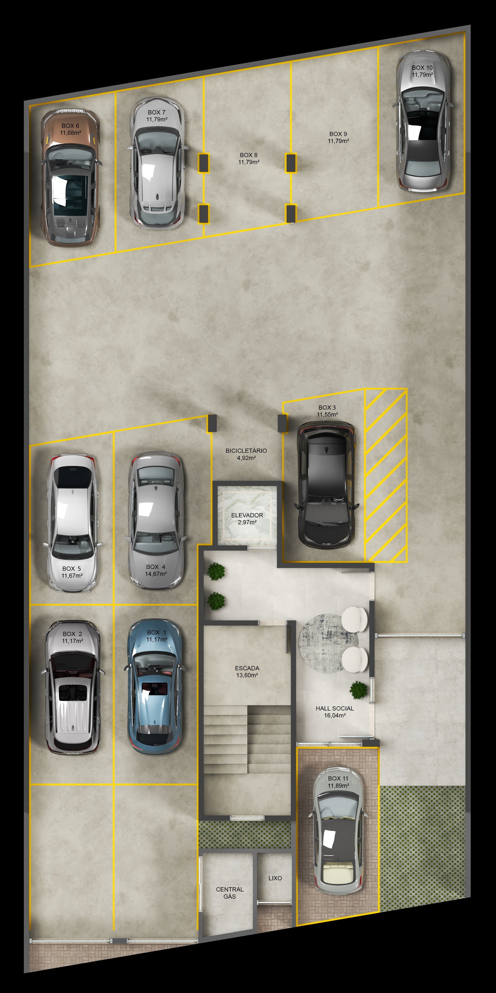 Planta Garagem do Infinity Blue Residence