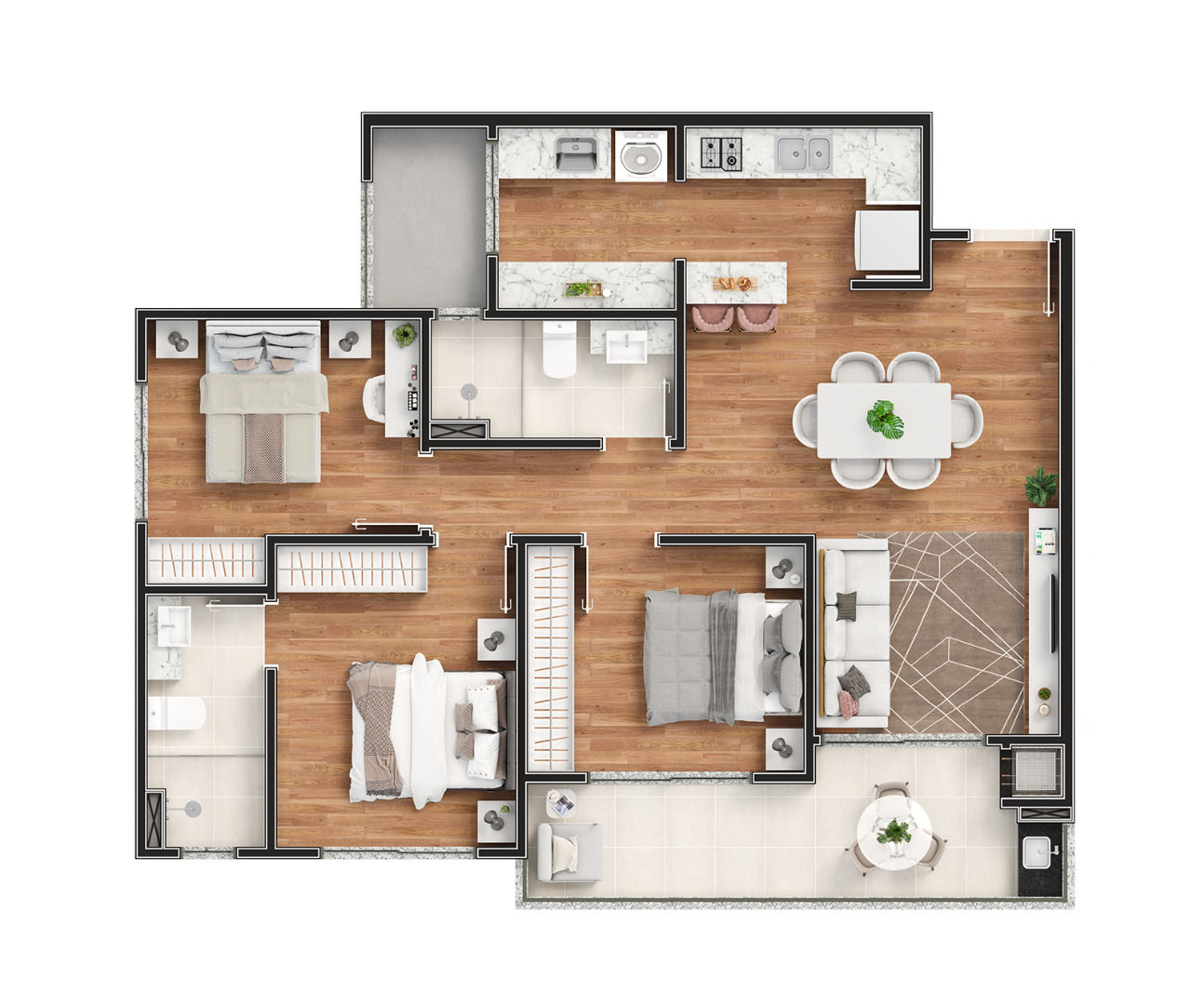 Planta 4 de Residencial Barra Beach