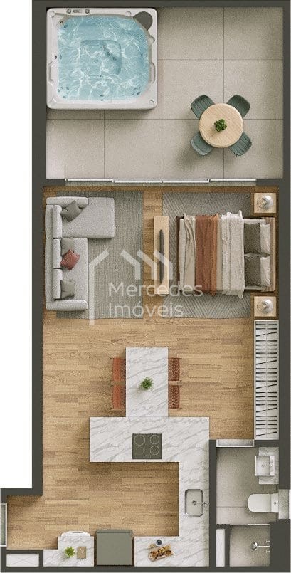 Foto 3 de Studio 1 dorm à venda · Viva Park, Porto Belo · VOZ · 47 m²