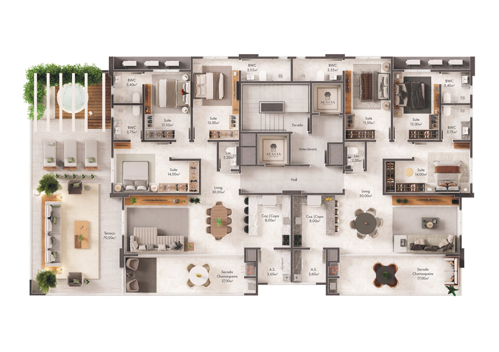 Planta 1 de Residencial Acácia