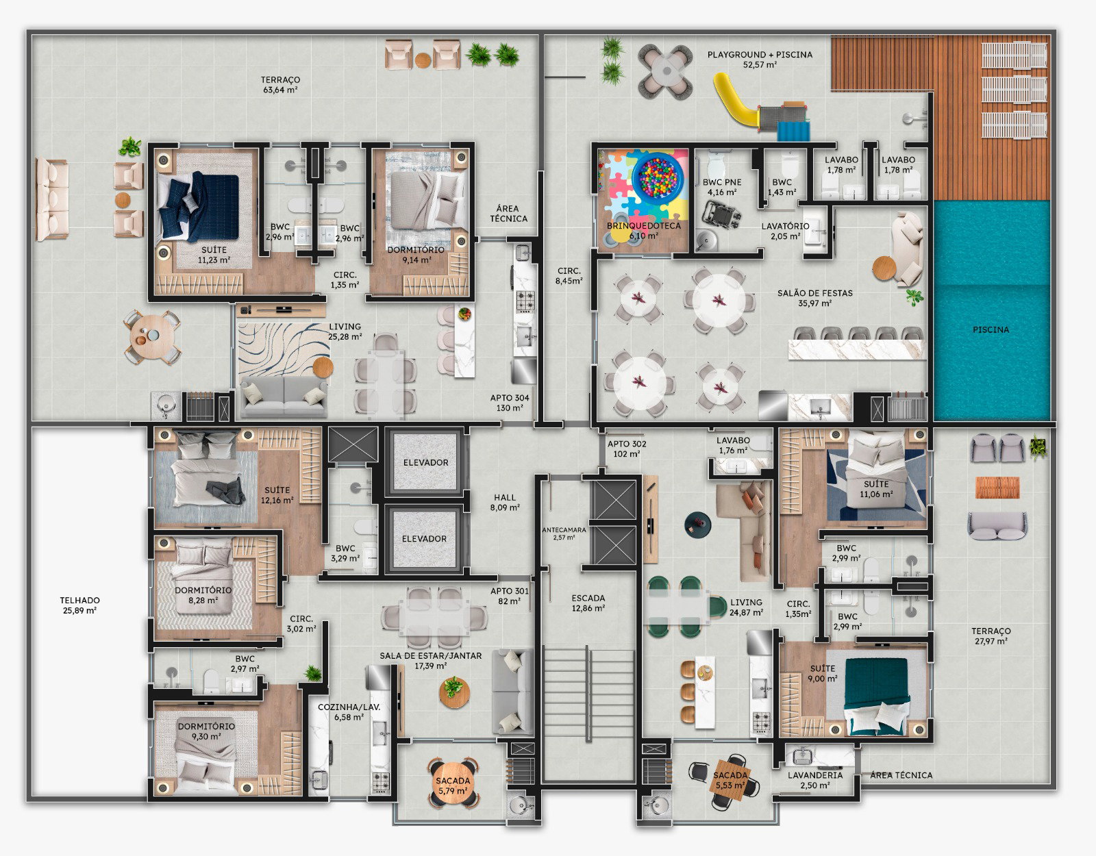 Planta Lazer do Dallas Residence