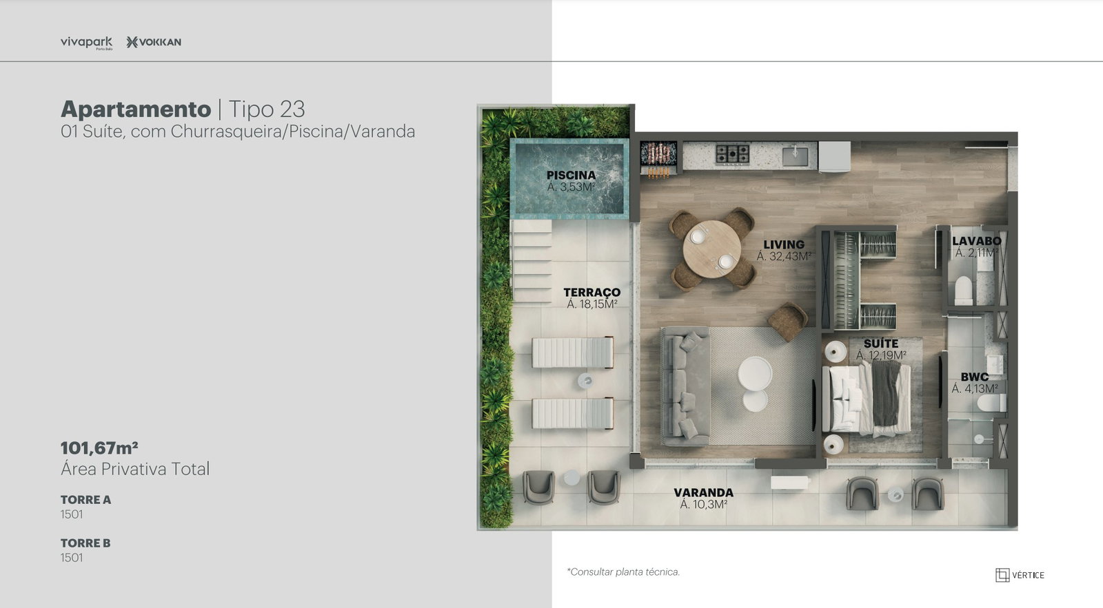 Planta 21 de Edifício Vértice