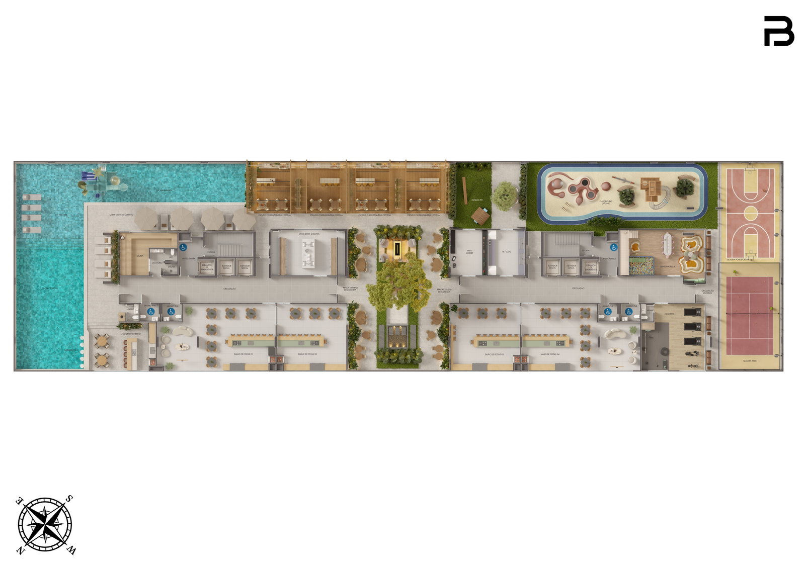 Planta Lazer (1 de 2) do Breeze Towers