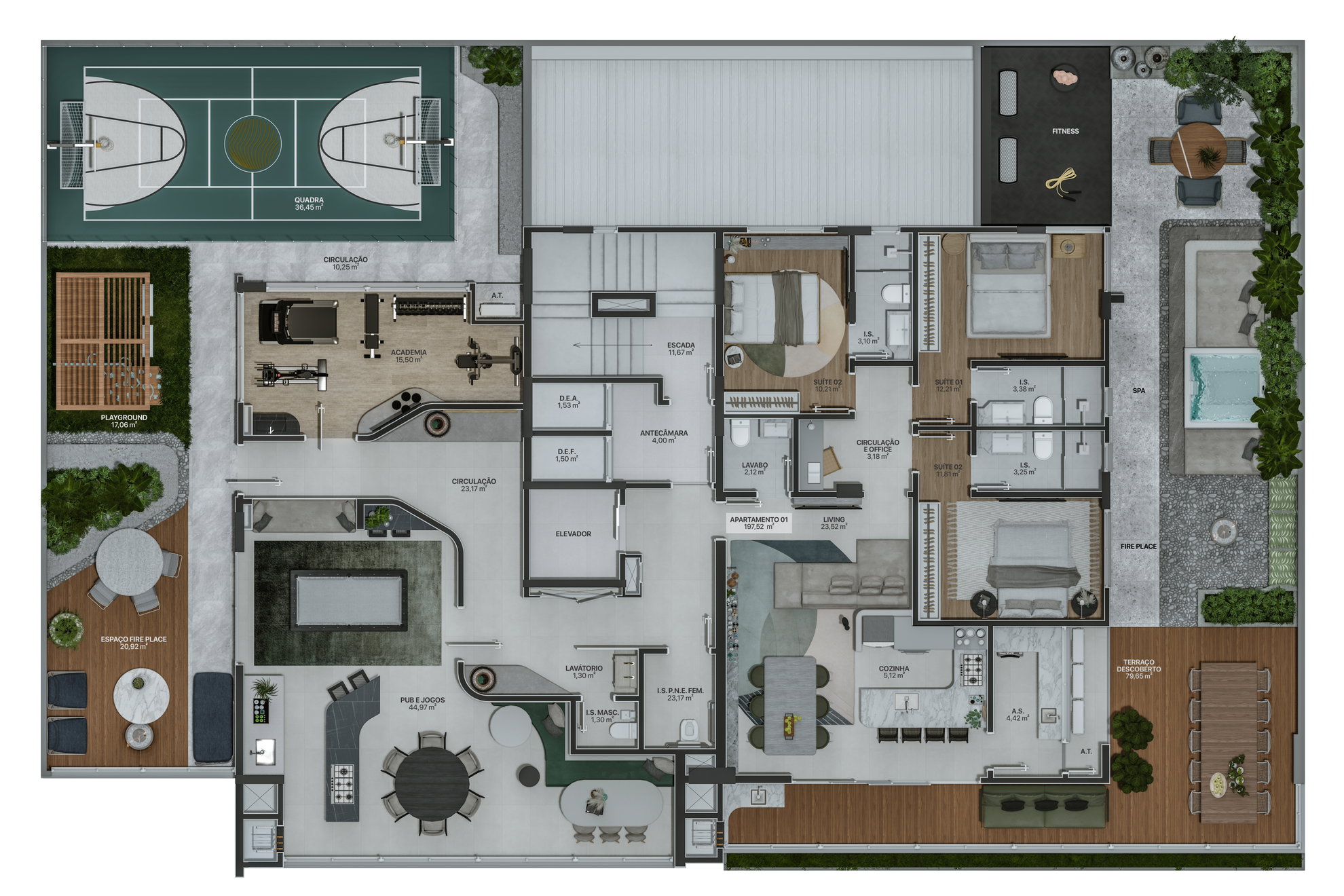 Planta 1 de Residencial Marena