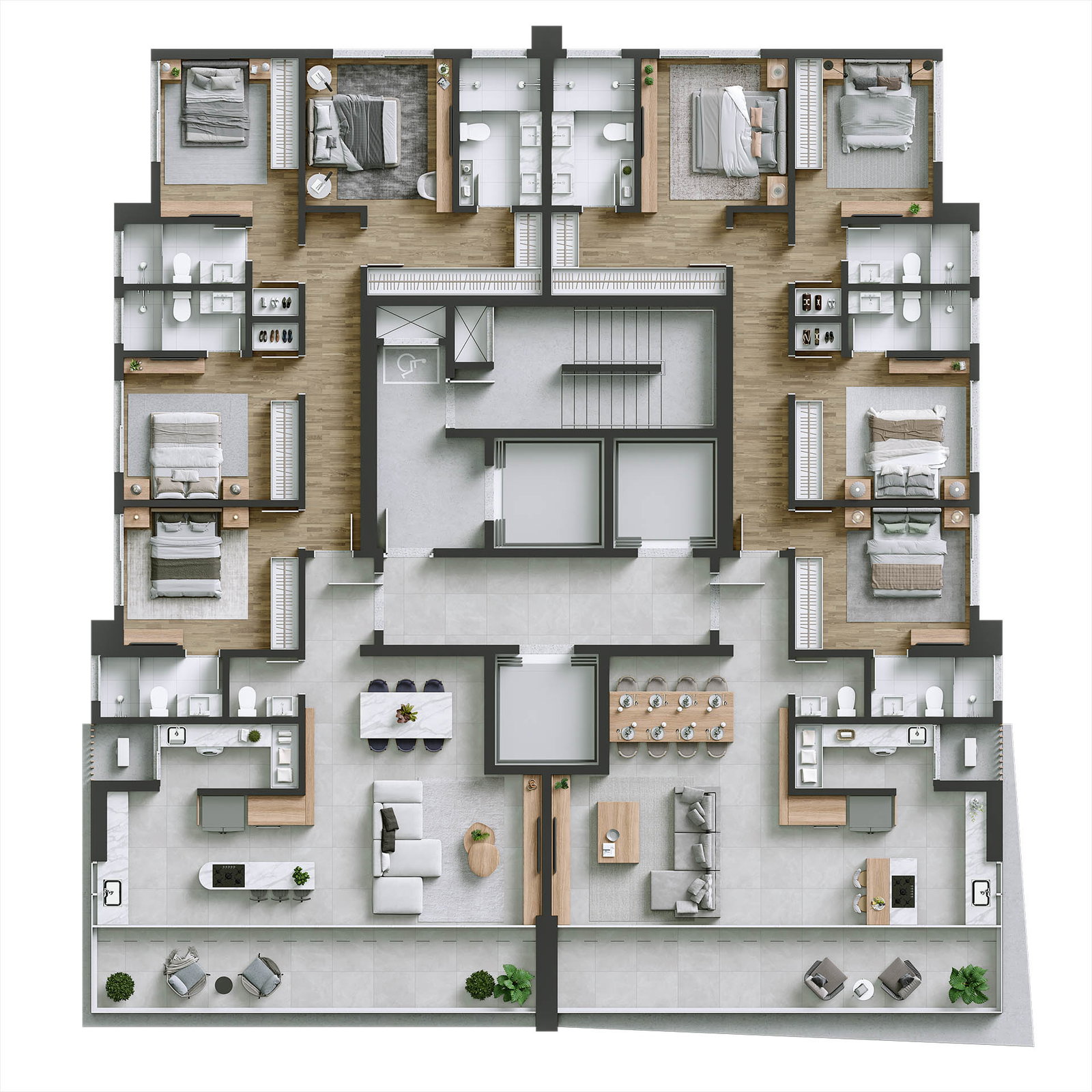 Imagem Pavimento Tipo do High Tower