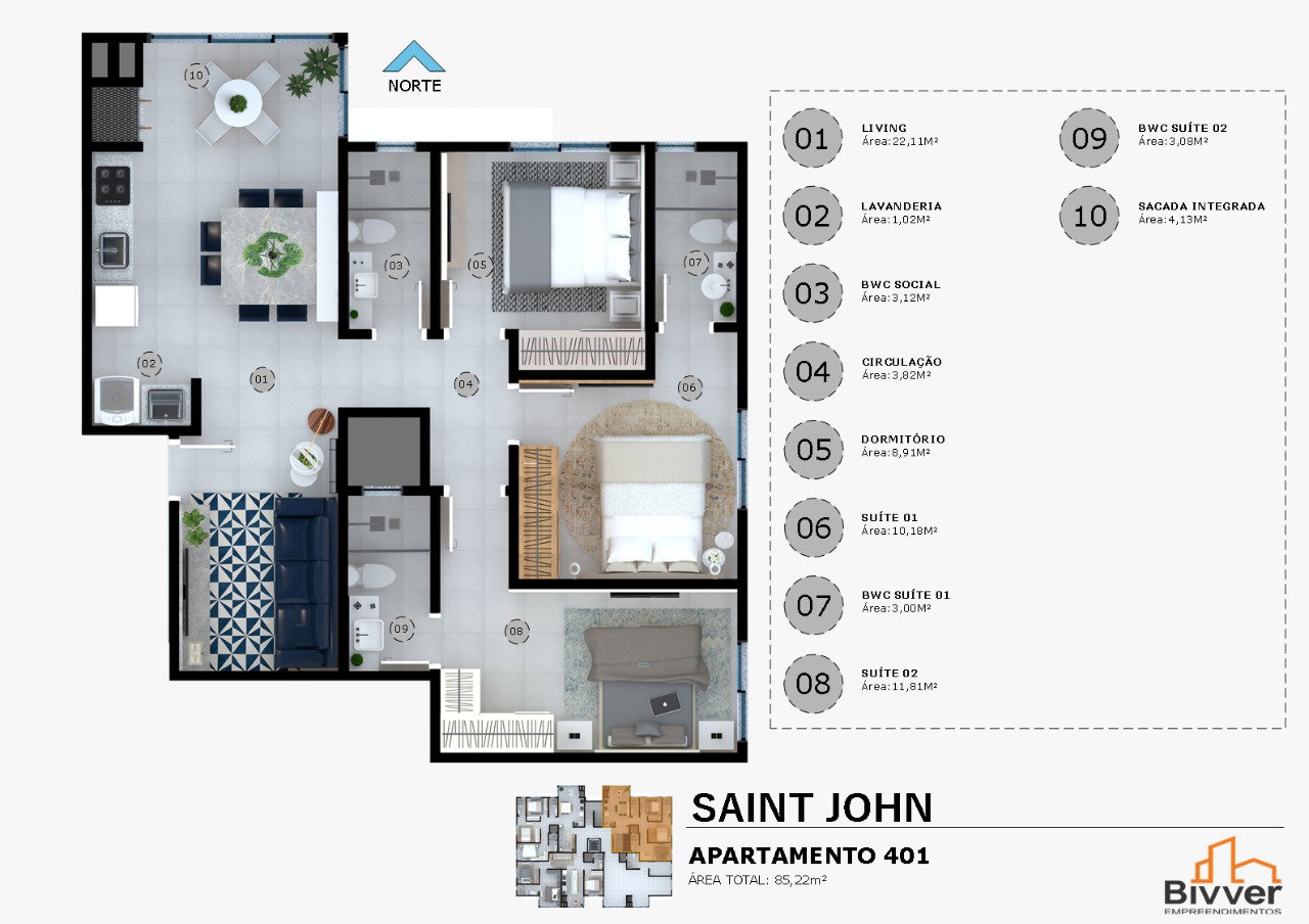 Planta 18 de Residencial Saint John