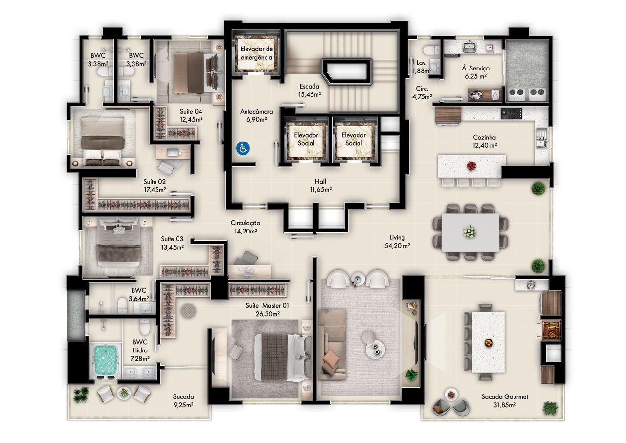 Planta 1 de Diamante Palace Residence