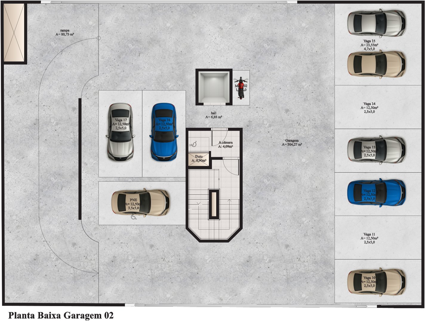 Planta Garagem 02 do Lazuli By Cretta