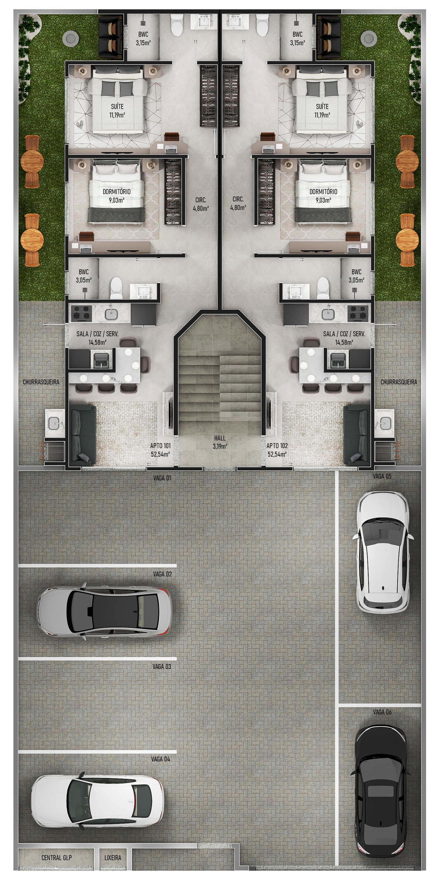 Planta Garagem · Térreo do Adhara Residence