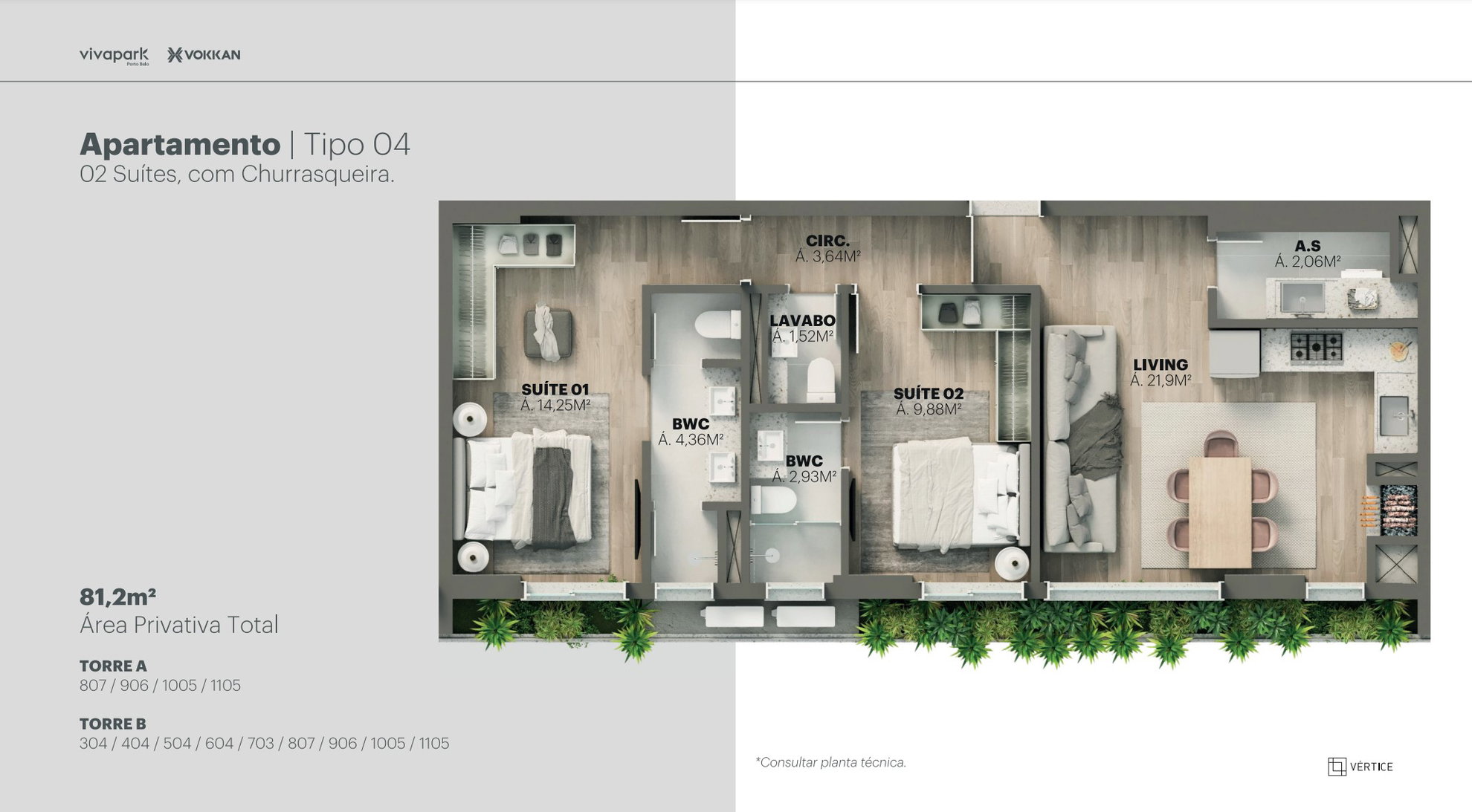 Planta 8 de Edifício Vértice
