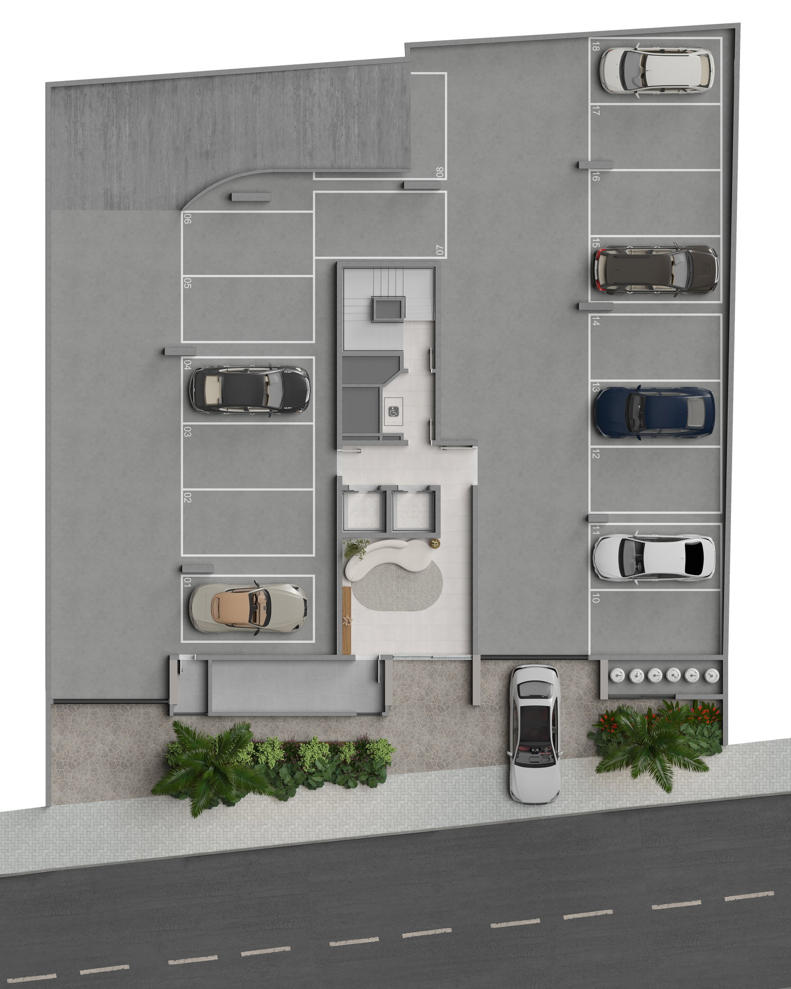 Planta Garagem (2 de 2) do Grace Bay Residence