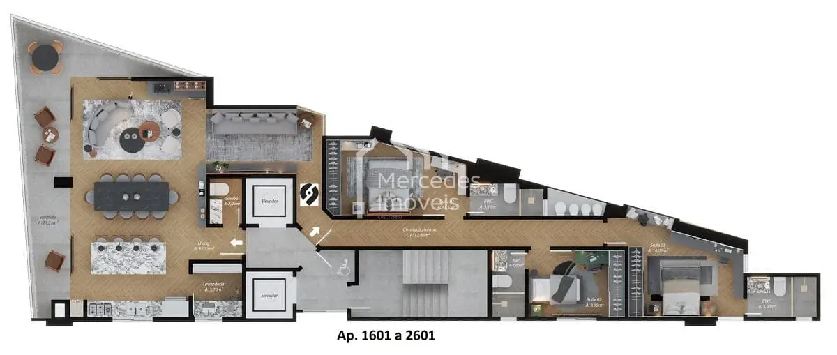 Planta 18 de Apartamento1 suite + 1 dormitorio à venda, Fazenda, Itajaí, SC