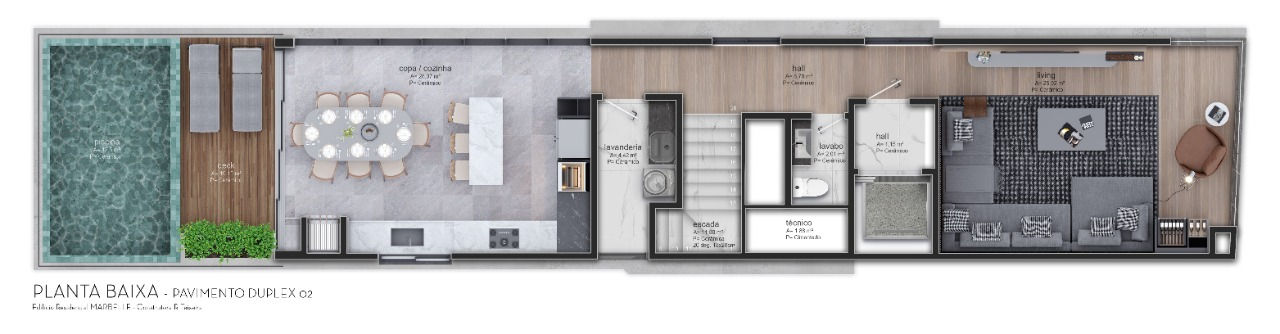 Planta Duplex 02 do Mar Belle Residence