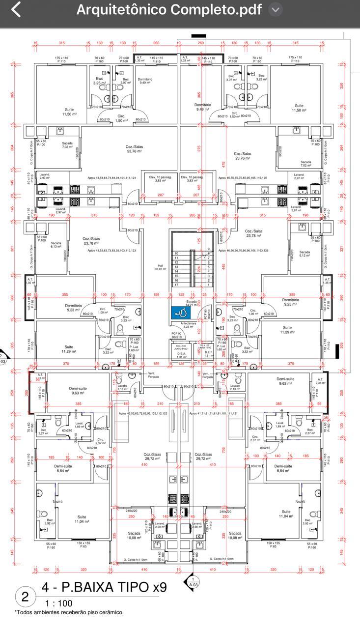 Planta P.Baixa Tipo do Edifício Tour Santorini