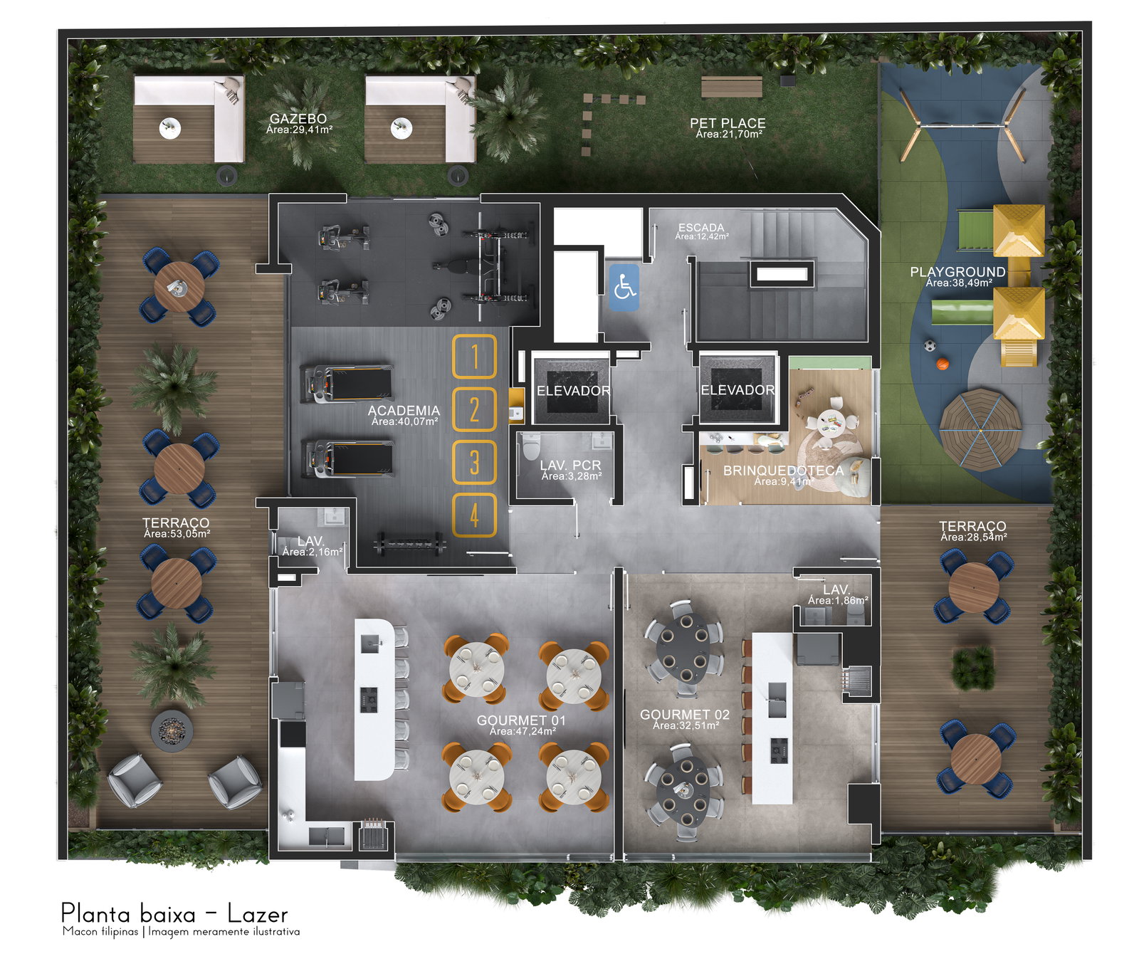 Planta Lazer do Filipinas Residence