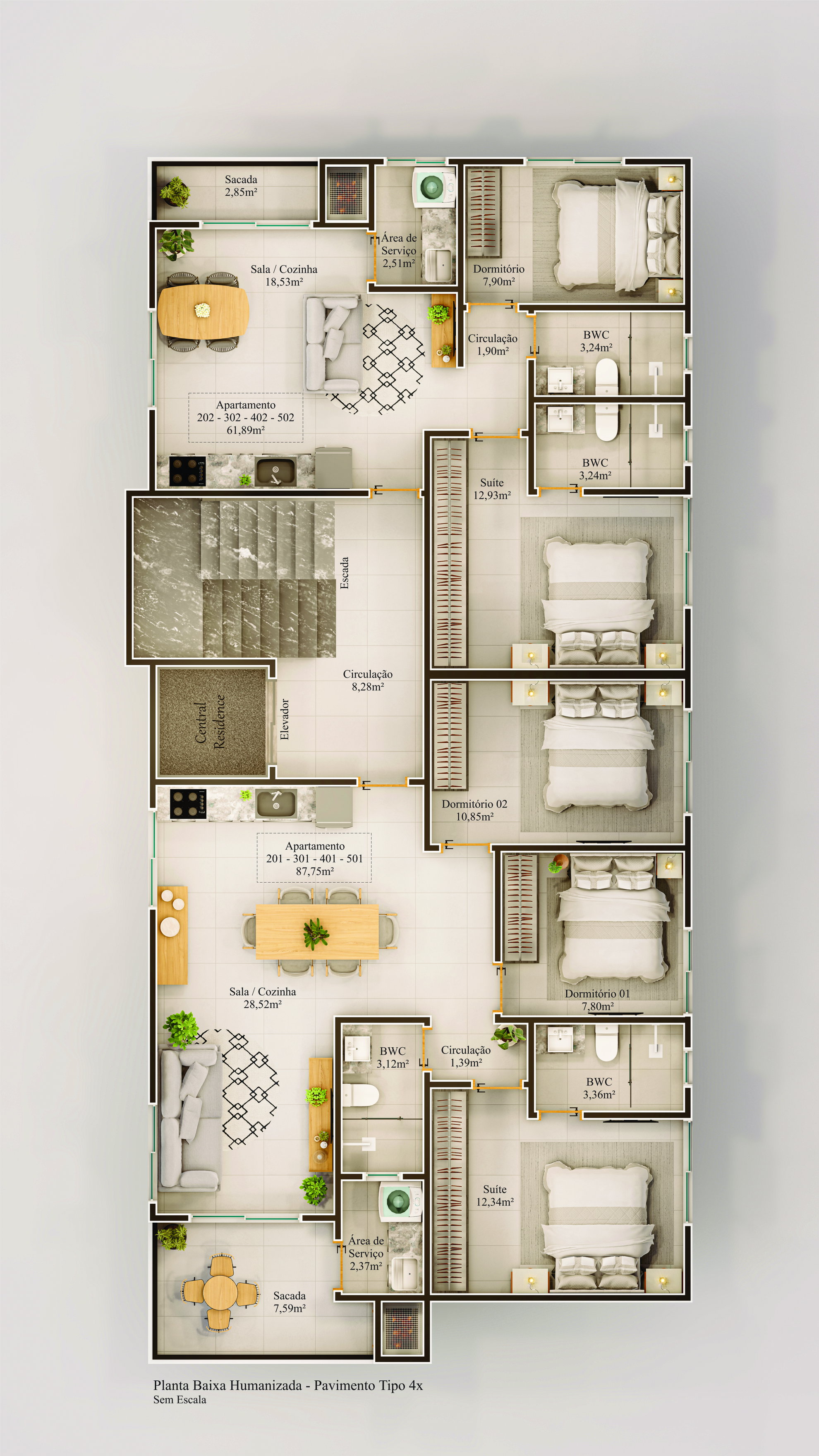 Planta 4 de Central Residence
