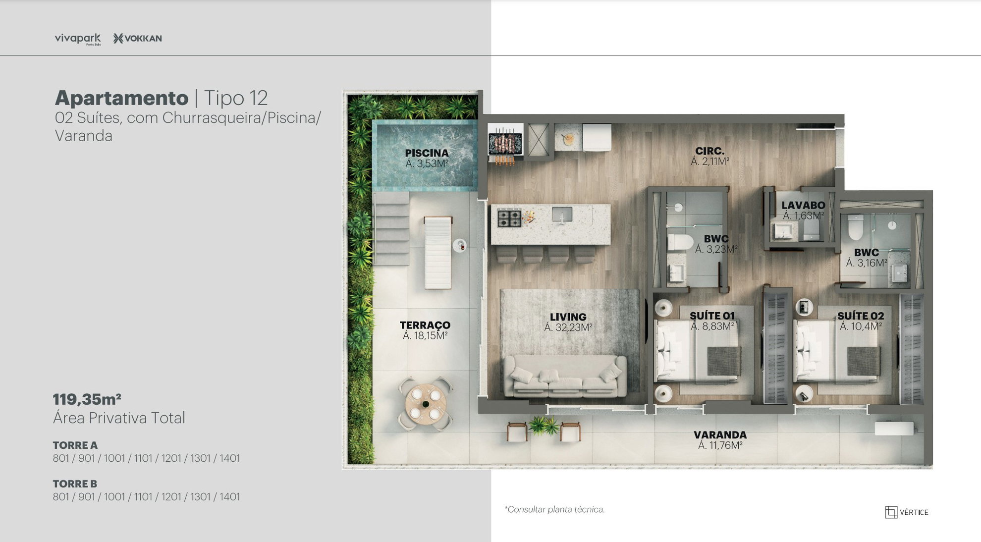 Planta 48 de Edifício Vértice