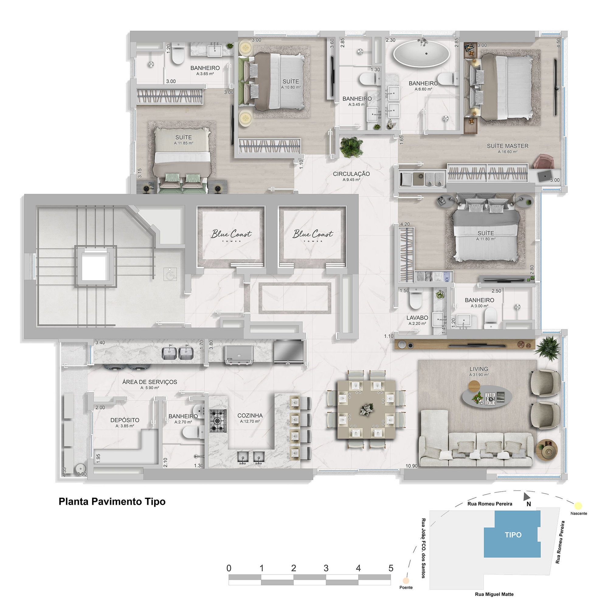 Planta 8 de Blue Coast Tower