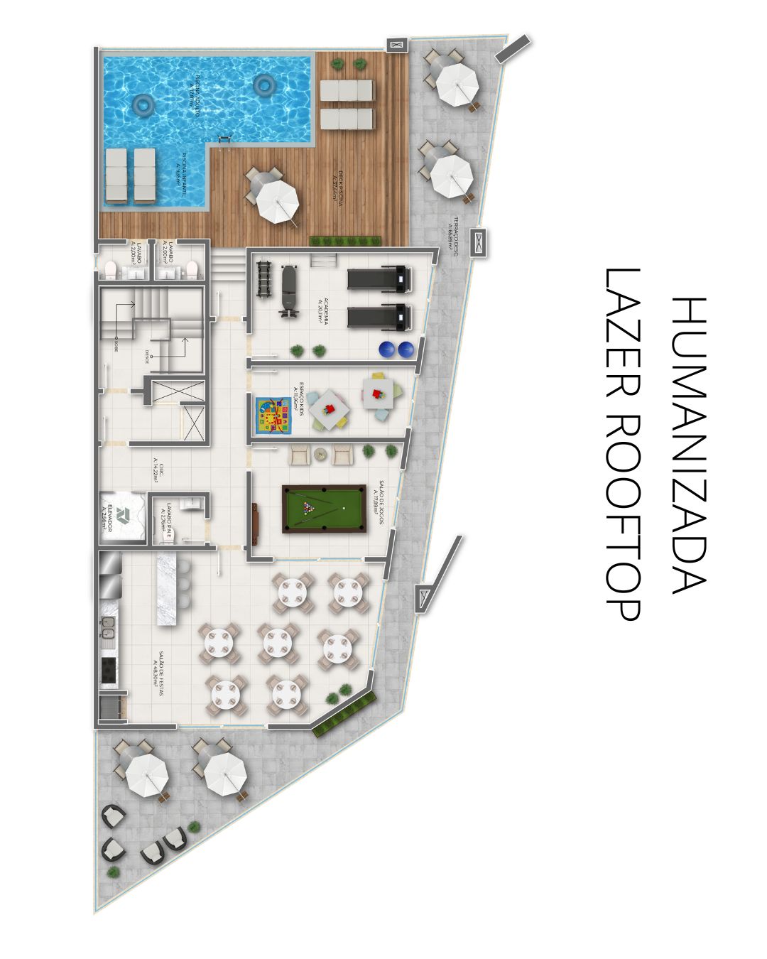 Planta Lazer Rooftop do Encante Residencial