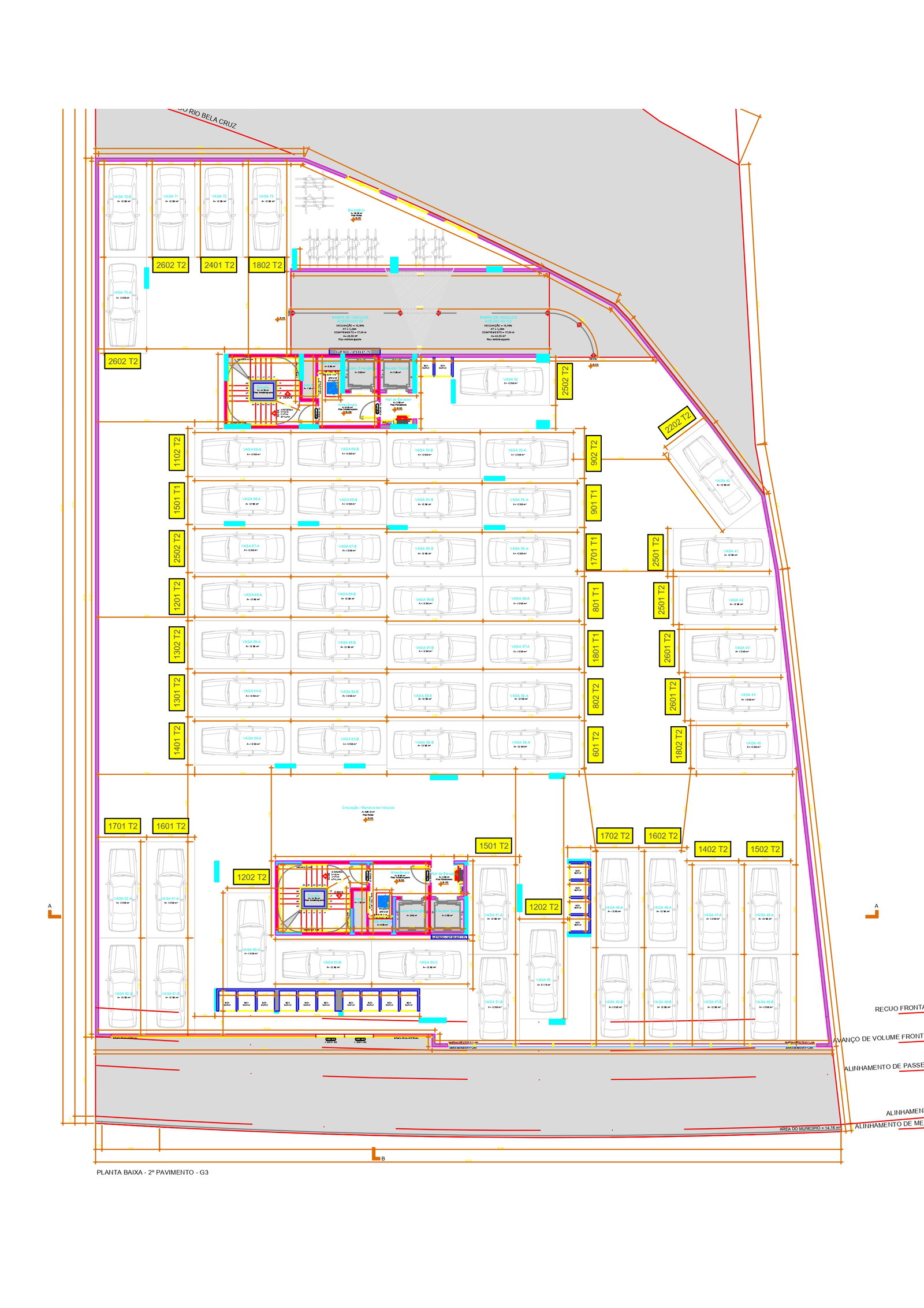 Planta Garagem · 2º Pavimento - G3 do Imperial Coast Residence