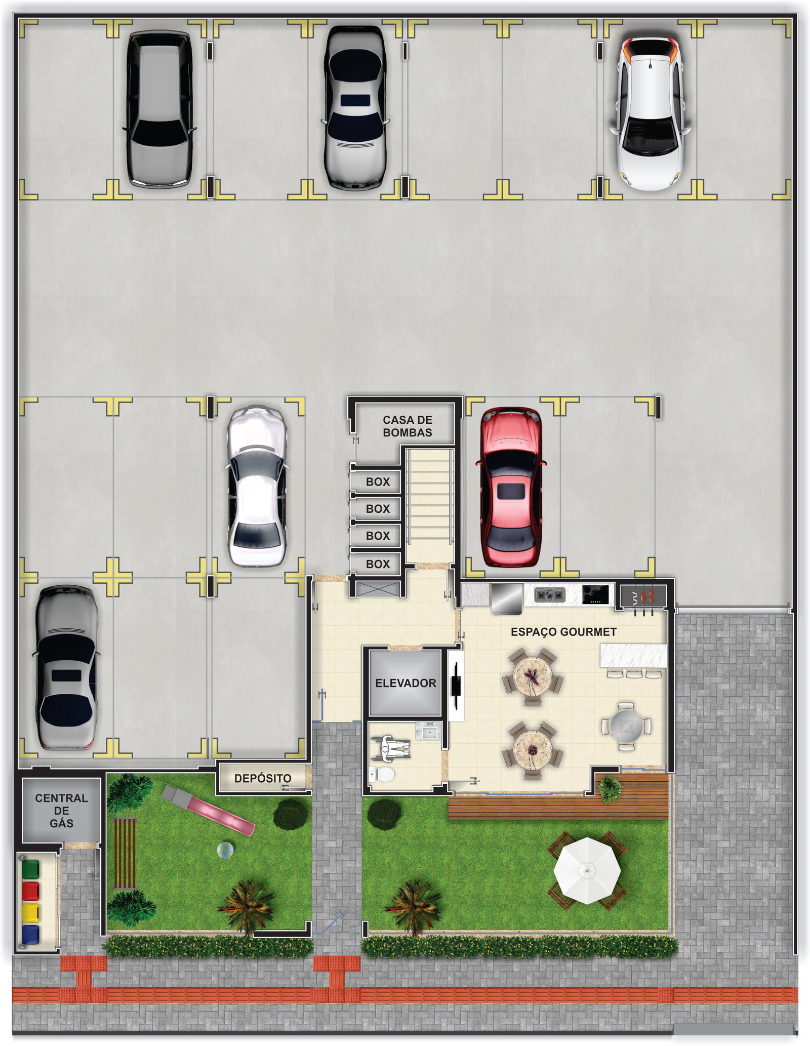 Planta Garagem do Leblon Residence