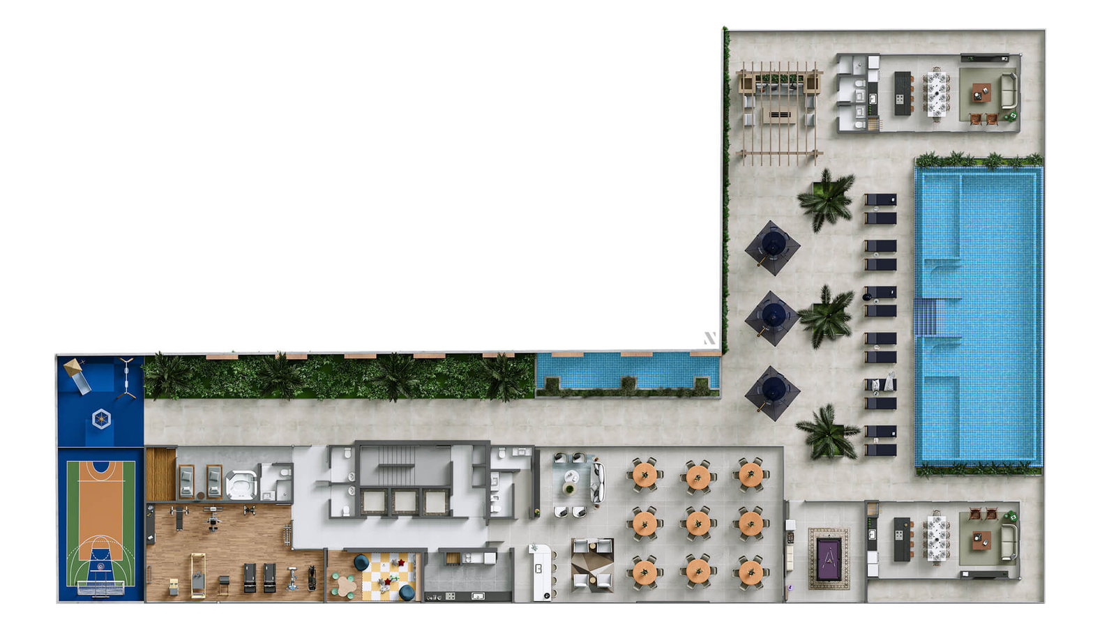Planta Lazer · Rooftop do Grand Unique