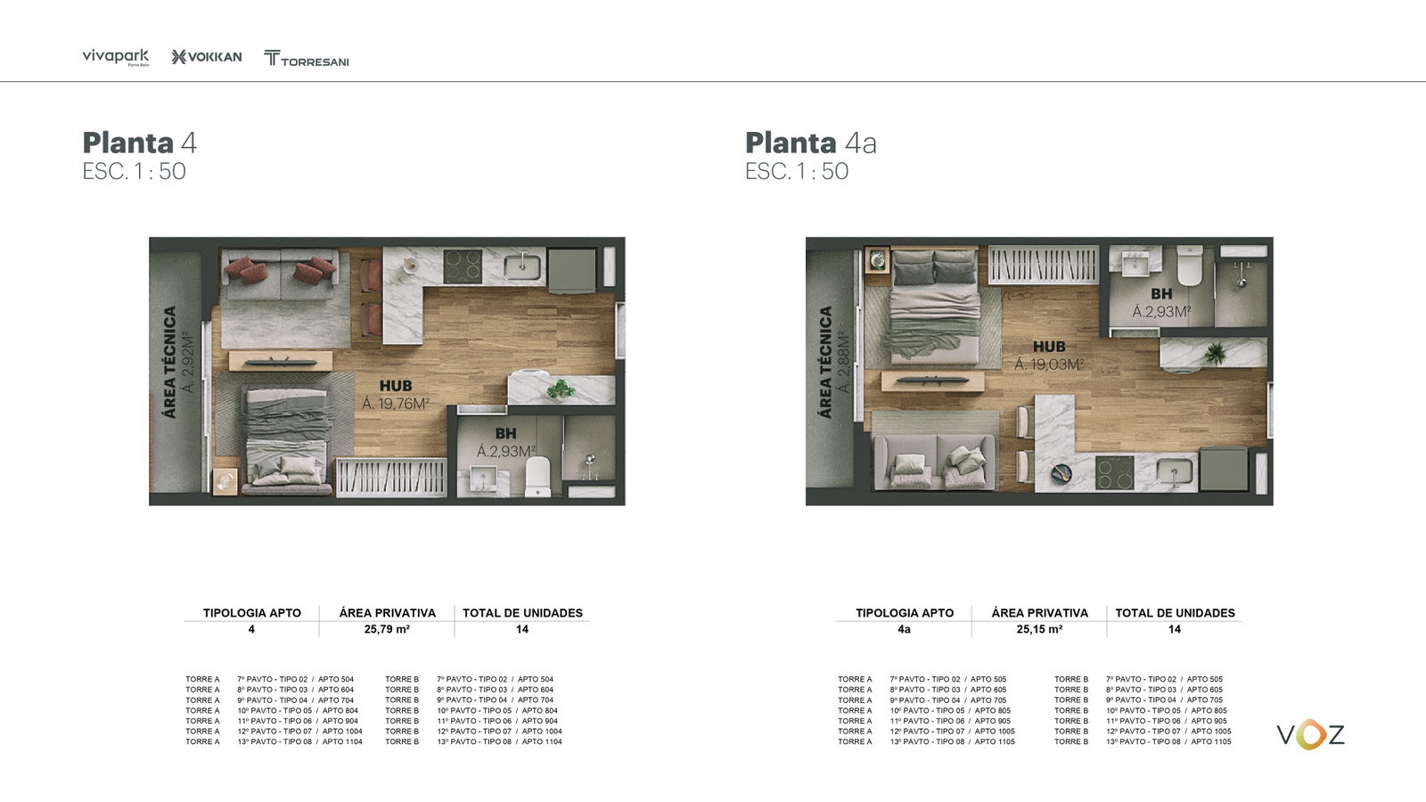 Planta 4 e 4a do Edifício Voz
