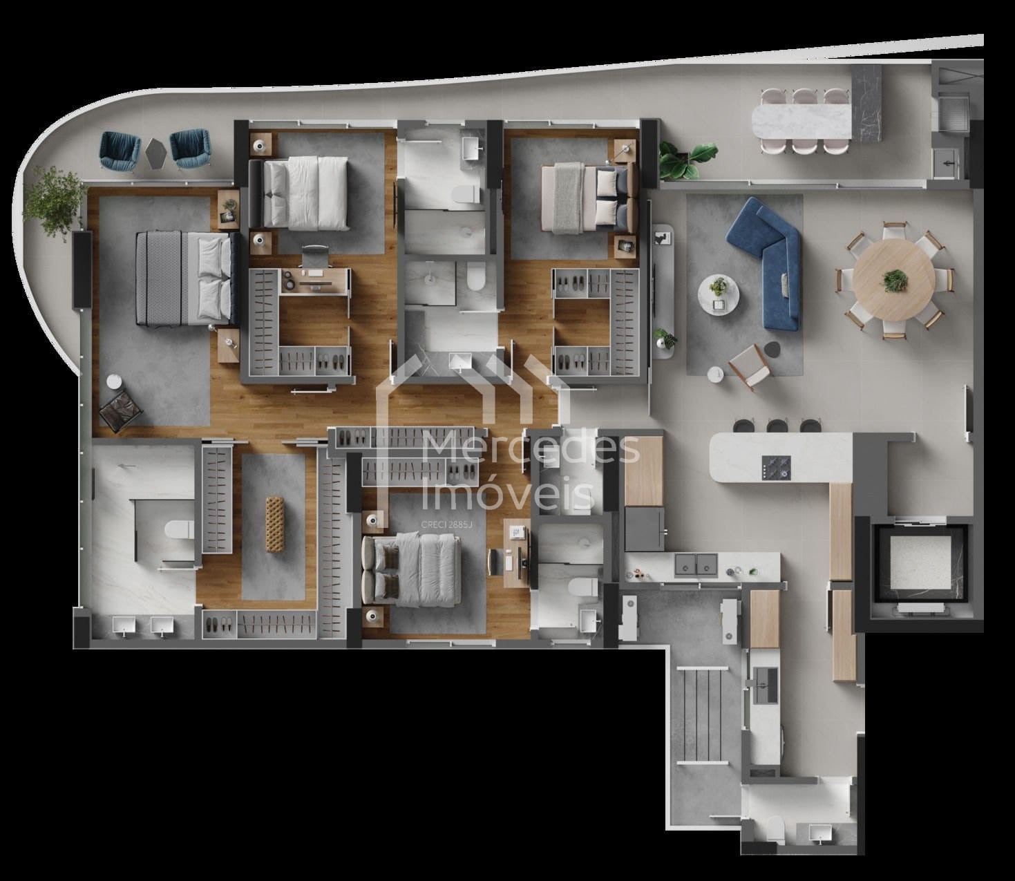 Foto 21 de Apartamento 4 suítes à venda · Fazenda, Itajaí · Lotisa Skyline