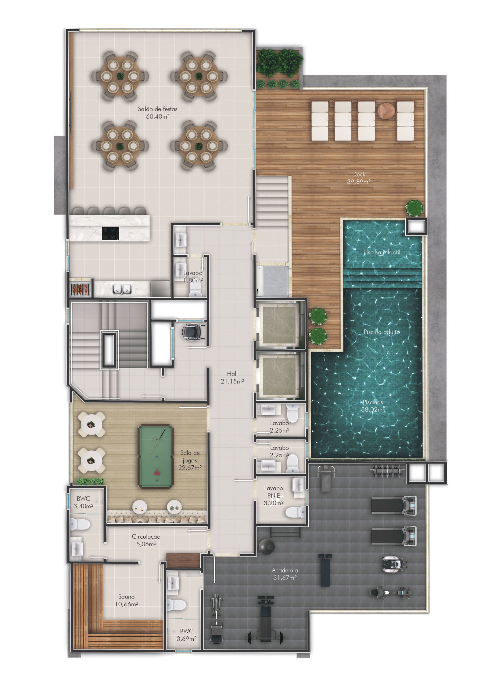 Planta Lazer do Green Home Boutique Residence