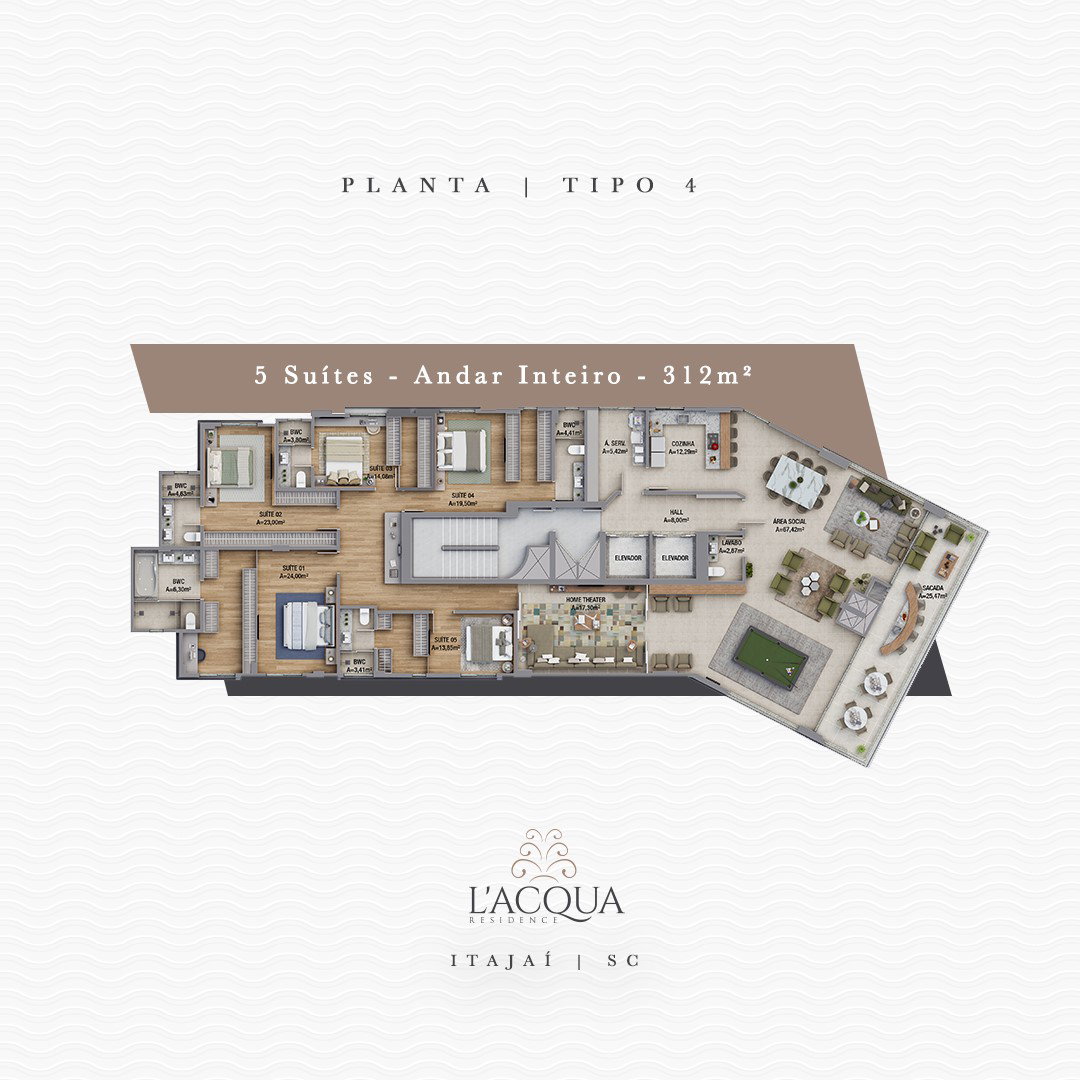 Planta 3 de L'Acqua Residence