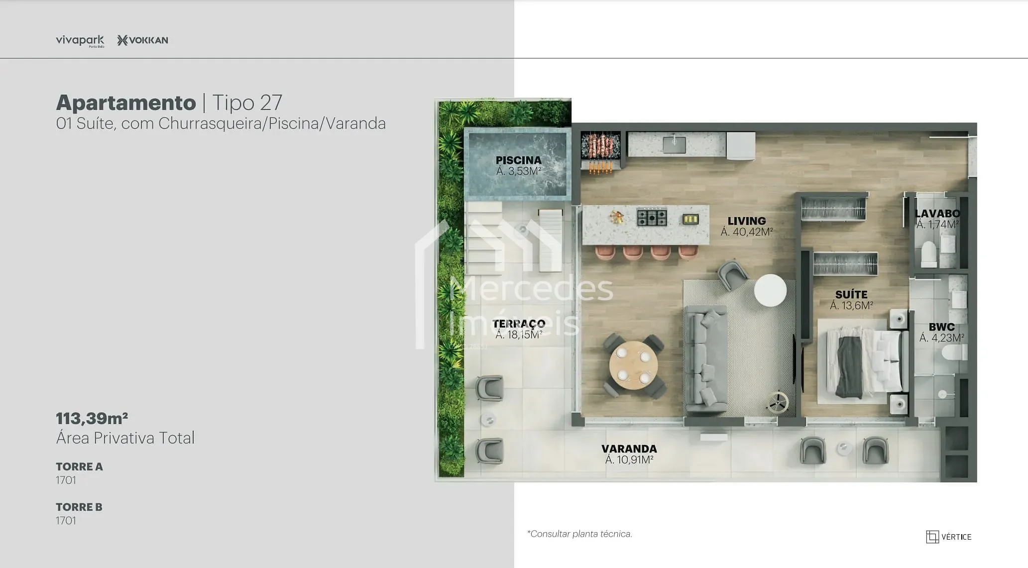 Planta 77 de Apartamento 1 suite + piscina privativa à venda, 100m² Viva Park, Porto Belo, SC