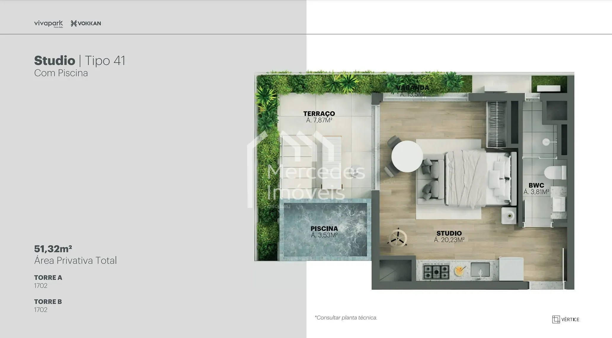Planta 91 de Apartamento 1 suite + piscina privativa à venda, 100m² Viva Park, Porto Belo, SC