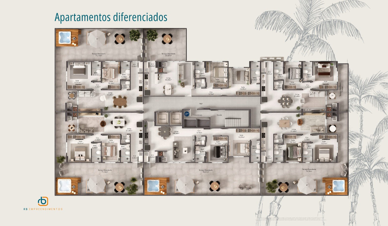 Planta 2 de Porto Frade Residence